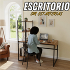 Escritorio con Estanterías de Madera - miniatura 1