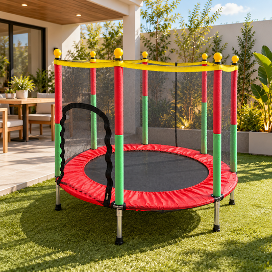 Trampolín Infantil con Malla de Seguridad – Diversión en Casa