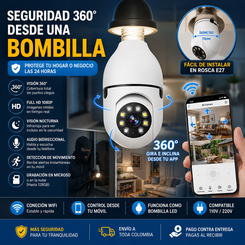 CAMARA BOMBILLO 360 WFI