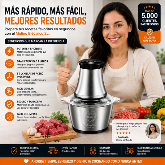 Molino Para Carne Electrico 2 Litros
