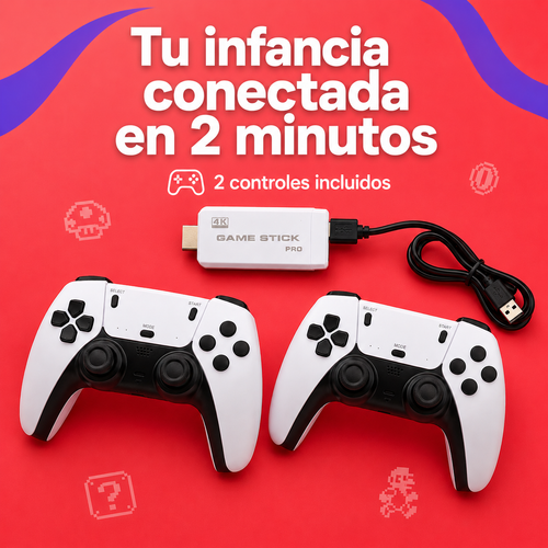RetroPlay – Consola de Videojuegos Retro Inalámbrica + 2 Controles