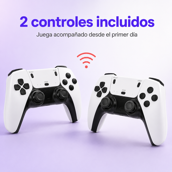 RetroPlay – Consola de Videojuegos Retro Inalámbrica + 2 Controles 3