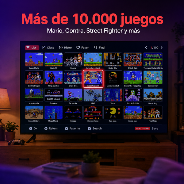 RetroPlay – Consola de Videojuegos Retro Inalámbrica + 2 Controles 4